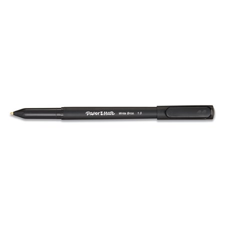 PAPER MATE Write Bros. Stick Ballpoint Pen, Medium 1mm, Black Ink/Barrel, PK12 3331131C